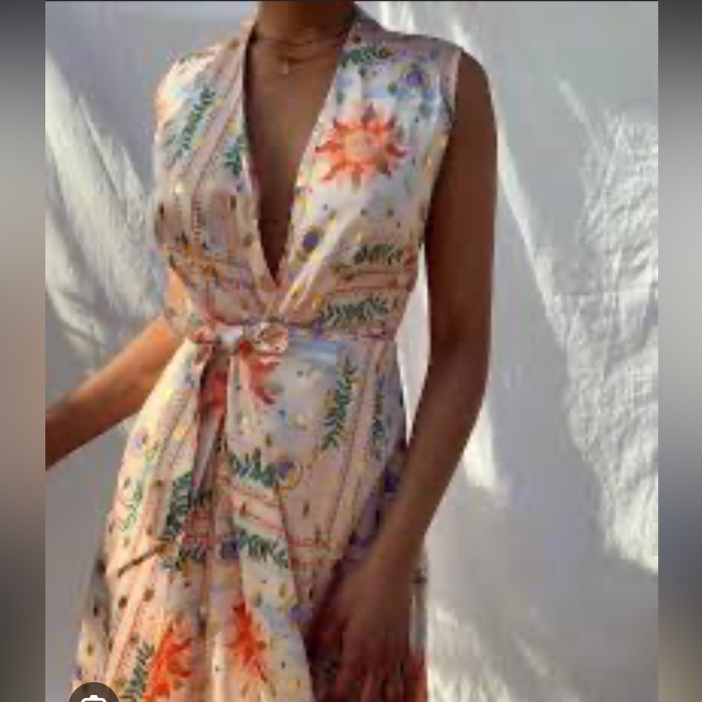 Never Fully Dressed wrap dress soleil gold fleck UK size 14 US 10